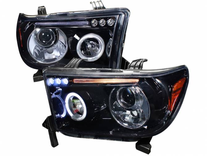 SPEC-D Smoked Black Halo Projector Headlights