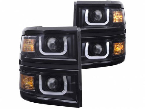Anzo Black U-Bar Projector Headlights