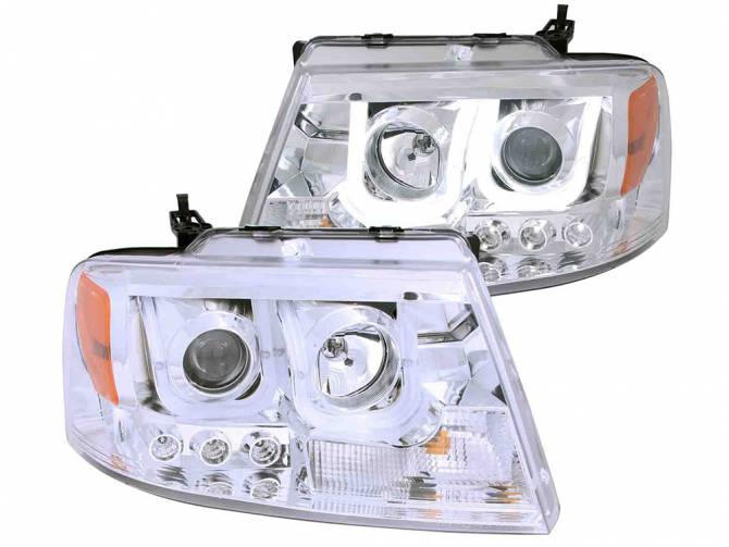 Anzo Chrome U-Bar Projector Headlights